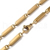 201 Stainless Steel Bar Link Chain Necklaces for Men Women NJEW-G112-07F-G-3