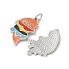 Alloy Enamel Split Pendants FIND-H047-05P-02-2