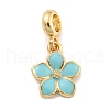 Rack Plating Alloy Enamel Flower European Dangle Charms FIND-B034-55G-07-1