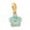 Rack Plating Alloy Enamel Flower European Dangle Charms FIND-B034-55G-07-1