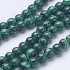 Synthetic Malachite Beads Strands G-D855-02-6mm-1
