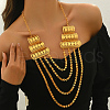 Exquisite Middle Eastern Style Flower Tassel Multi-layer Bib Necklaces for Women WE4351-2