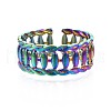 304 Stainless Steel Twist Rope Shape Cuff Ring RJEW-N038-083-2