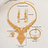 Alloy Hollow Flower Bracelets & Earrings & Necklaces & Rings Sets for Women IK7377-5