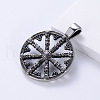 Viking Compass Punk Street Style Stainless Steel Pendant Necklaces for Men JN8027-3
