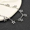 304 Stainless Steel Star Charm Bracelets BJEW-R021-02P-3