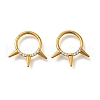 304 Stainless Steel Micro Pave Clear Cubic Zirconia 3 Spiked Cone Hoop Nose Rings AJEW-D306-09G-1