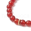Natural Carnelian and Tiger Eye Stretch Bracelets BJEW-JB11967-02-4
