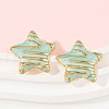 304 Stainless Steel Enamel Star Stud Earrings STAS-D368-04G-4