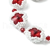 MIYUKI Glass Seed & Lampwork & Rhinestone Braided Star Link Chain Bracelets BJEW-MZ00038-02-3