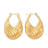 304 Stainless Steel Stripe Hoop Earrings EJEW-S265-11G-4