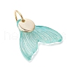 8Pcs 8 Colors Glass Pendants PALLOY-JF03569-4