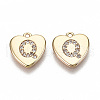 Brass Micro Pave Clear Cubic Zirconia Charms KK-N231-234Q-NF-1