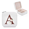 Square A Print PU Leather Jewelry Set Storage Zipper Box PW-WG29307-01-1