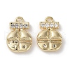 Brass Micro Pave Clear Cubic Zirconia Charms KK-G491-08G-1