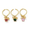 Brass Micro Pave Cubic Zirconia Adjustable Open Cuff Rings for Women RJEW-U057-05G-4