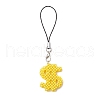 Glass Beaded Dollar Sign Pendant Decorations HJEW-MZ00149-2