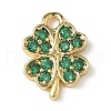 Brass Micro Pave Cubic Zirconia Charms KK-I276-44G-1