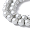 Baking Painted Pearlized Glass Pearl Round Bead Strands HY-XCP0001-23-3