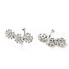 Clear Cubic Zirconia Flower Cuff Earrings EJEW-G295-08P-2