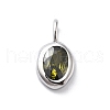 925 Sterling Silver Cubic Zirconia Oval Charms STER-S006-01S-H-1