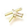 Brass Micro Pave Cubic Zirconia Pendants KK-M310-01G-11-2