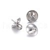 201 Stainless Steel Cup Pearl Peg Bails Pin Pendants STAS-O107-16P-3