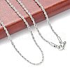 Tarnish Resistant 304 Stainless Steel Rope Chain Necklaces STAS-M174-008P-A-3
