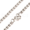 1.5mm Rack Plating Brass Ball Chain Necklaces for Women Men MAK-L044-63P-2