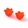 Chunky Red Transparent Frosted Tulip Flower Acrylic Bead Caps X-PL543-6-2