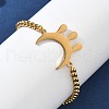 Moon 304 Stainless Steel Link Bracelets BJEW-M097-02G-3
