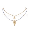 Evil Eye & Cross Pendant Necklaces Sets for Women NJEW-JN04131-2