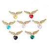 Transparent Glass Heart Pendants PALLOY-JF03822-1