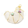 Natural Quartz Crystal Copper Wire Wrapped Pendants PALLOY-JF01639-05-3