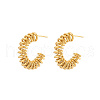 304 Stainless Steel Wire Wrap Spiral Stud Earrings TS7204-3-1