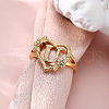 Heart with Flower Hollow Out Brass Finger Rings FS-WG99C3E-21-1