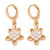 Brass Micro Pave Clear Cubic Zirconia Leverback Earrings EJEW-K300-53G-4