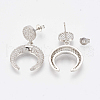 Brass Micro Pave Cubic Zirconia Ear Studs EJEW-S201-33P-2