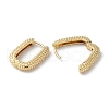 Rectangle Brass Hoop Earrings EJEW-K247-12G-2