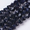 Synthetic Blue Goldstone Beads Strands G-J376-39-6mm-1
