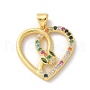 Brass Micro Pave Cubic Zirconia Pendants KK-P292-19G-01-1
