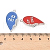 Alloy Red and Cornflower Blue Enamel Split Pendants PALLOY-V006-04P-3