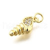 Brass Micro Pave Cubic Zirconia Pendants KK-F896-04G-2
