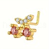 Brass Pave Chocolate Cubic Zirconia L-Shaped Nose Rings FS-WG9779A-07-1