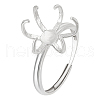 BENECREAT Rhodium Plated Sterling Silver Adjustable Ring Components STER-BC0002-32-1