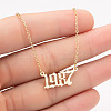 1987 Birth Year Number 201 Stainless Steel Pendant Cable Chain Necklaces FS-WGB5F08-02-1