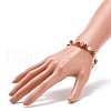 Alloy Gender Symbol & Glass Round Beaded Stretch Bracelet for Women BJEW-JB08511-02-3