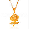 Stainless Steel Rose Flower Pendant Necklaces for Women WN8082-2-2