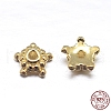 Real 18K Gold Plated 5-Petal 925 Sterling Silver Bead Caps STER-M100-11-2