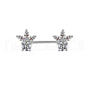 316L Surgical Stainless Steel Crystal Rhinestone Nipple Rings WGE19D8-02-1
